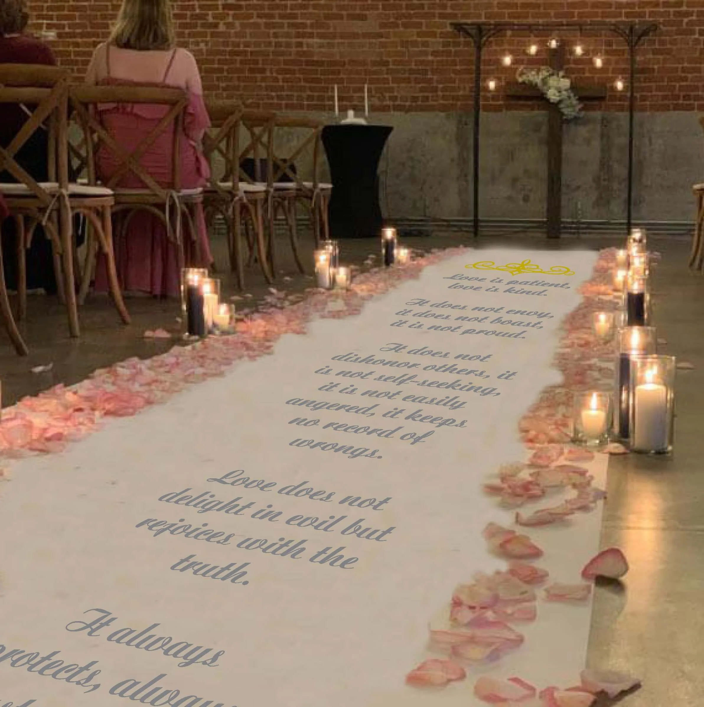 1 Corinthians 13:4-7 Wedding Aisle Runner - Image 3