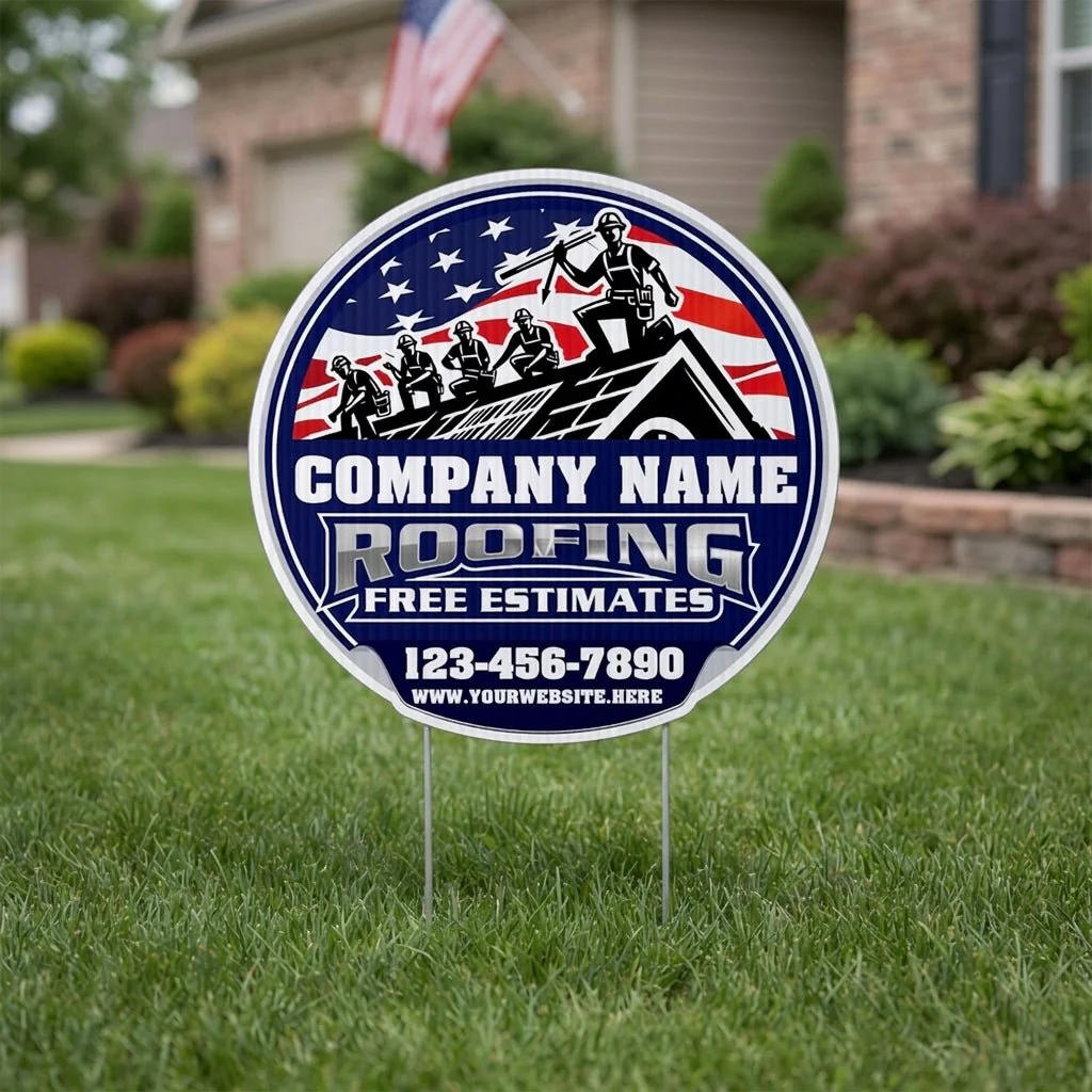 Custom Roofing Company Yard Signs | 10-Pack | 20 EZ Stakes Included - Image 5