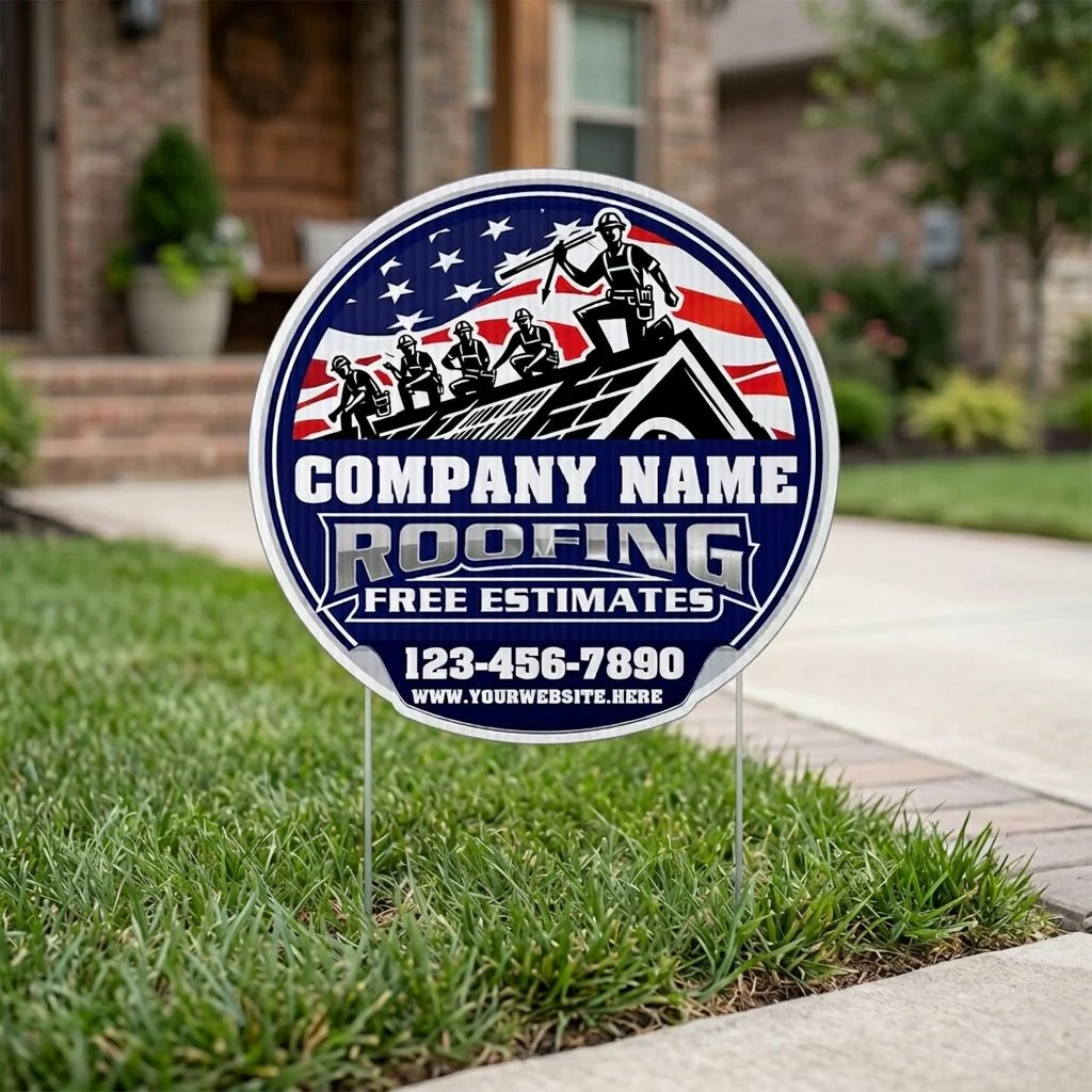 Custom Roofing Company Yard Signs | 10-Pack | 20 EZ Stakes Included - Image 7
