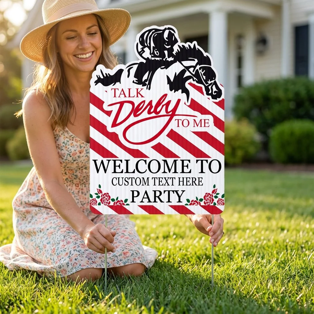 16"x 22" Custom Talk Derby to Me Yard Sign Set of 2 - Image 2