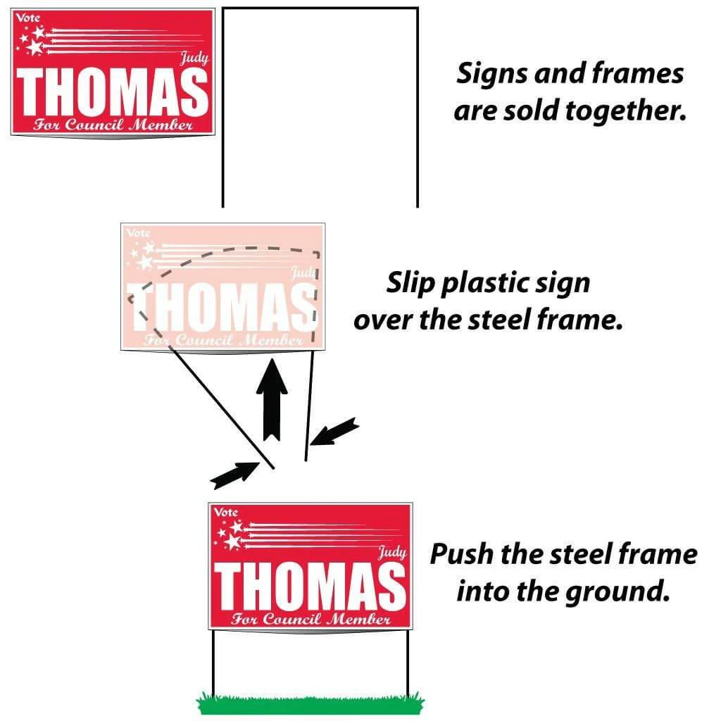 16"x26" Polybag Yard Signs with Wire U Frame - Image 3