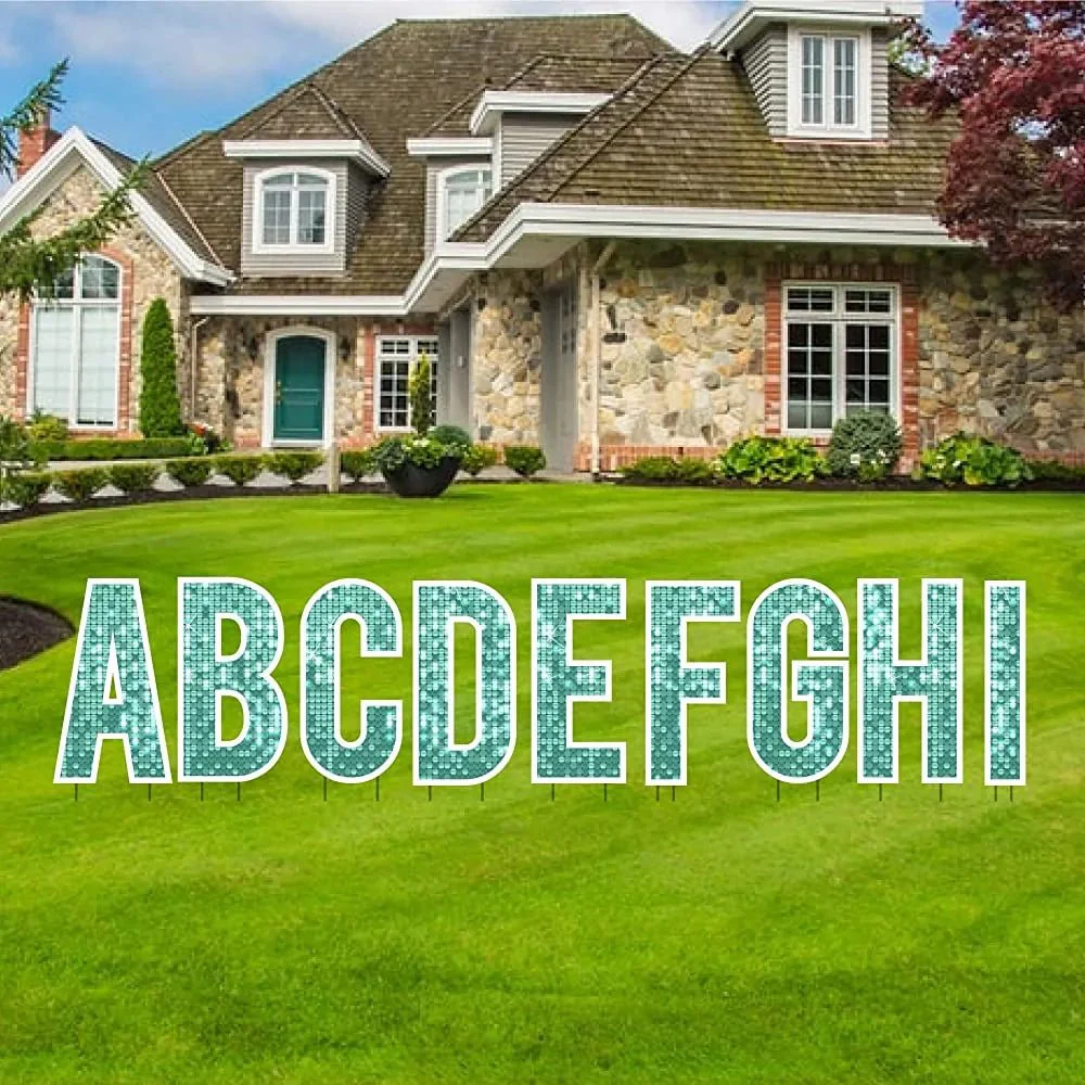 18" Alphabet Yard Card Letters | Bebas Font | Disco Sparkle | 26 pc Set - Image 14