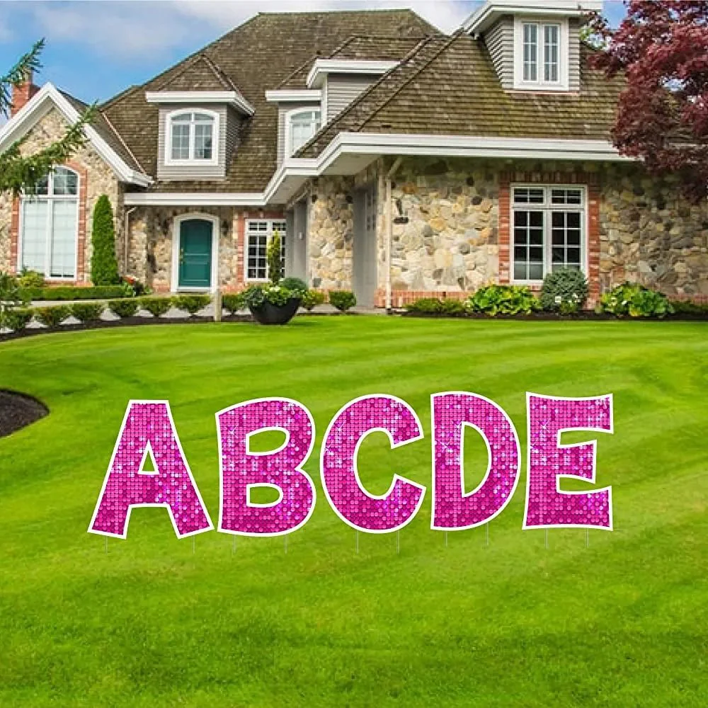 18" Alphabet Yard Card Letters | KG Font | Disco Sparkle | 26 pc Set - Image 13