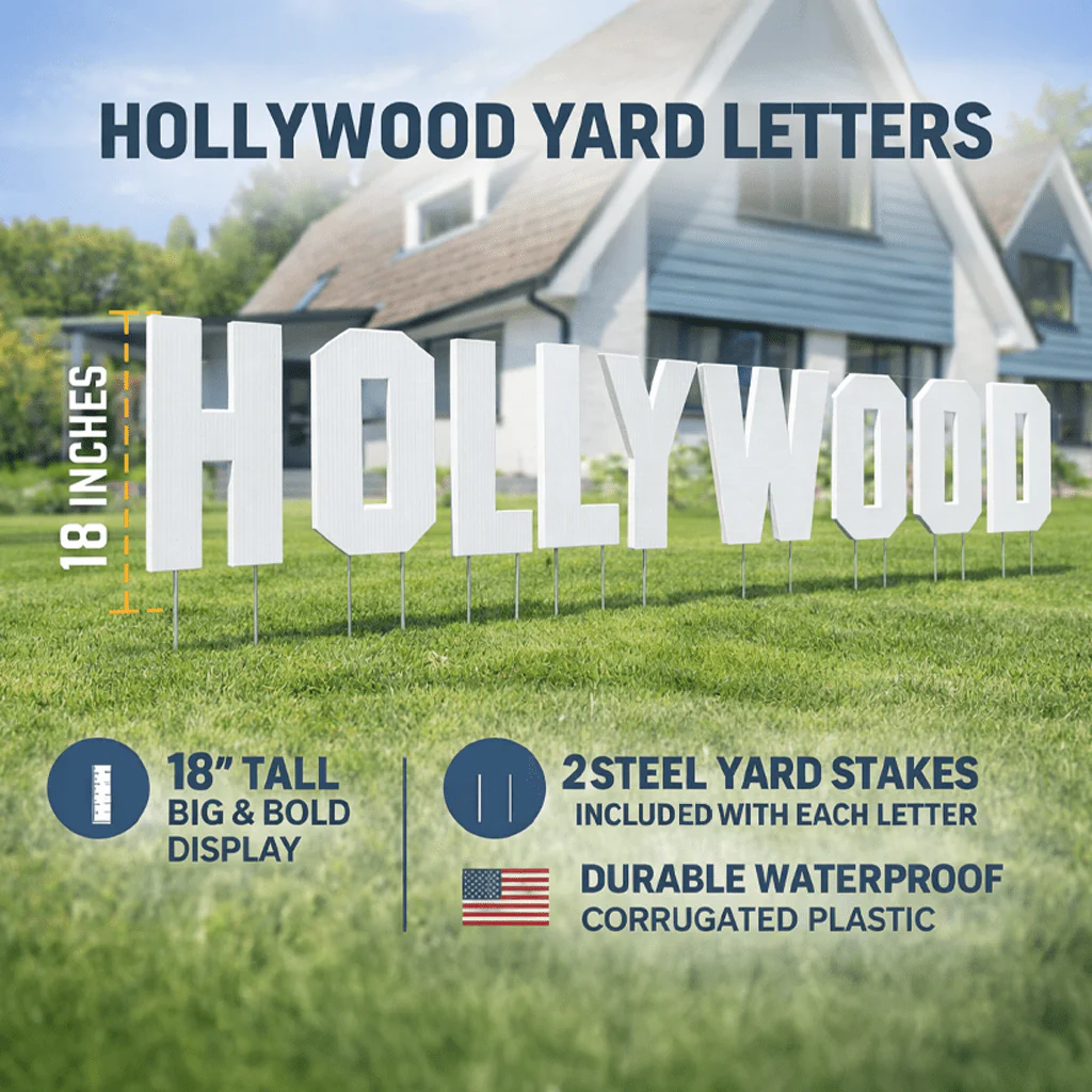 18-Inch Hollywood Yard Sign Letters - Image 3