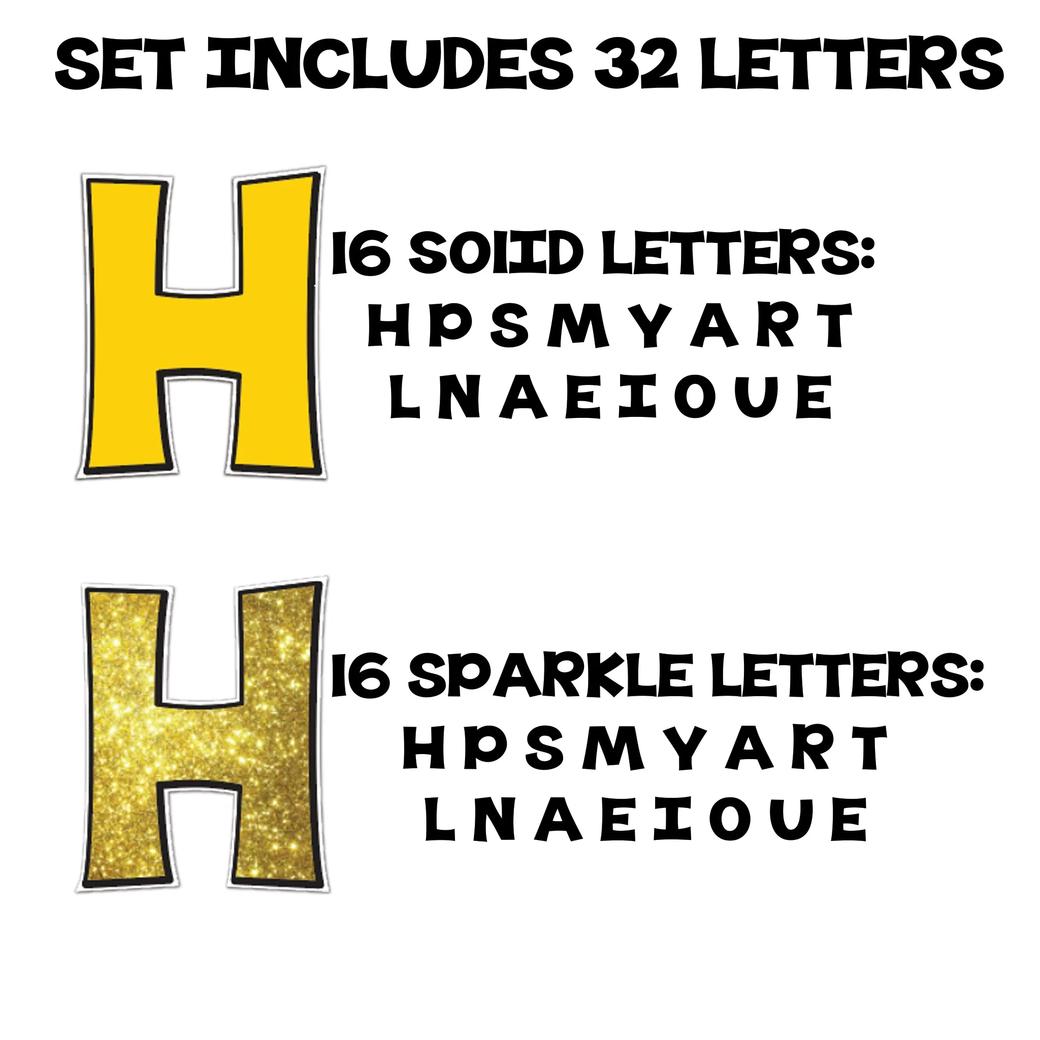18" KG Deluxe Common Yard Letters with Black Outline, 32 Letters Include 16 Solid & 16 Sparkle - Image 10