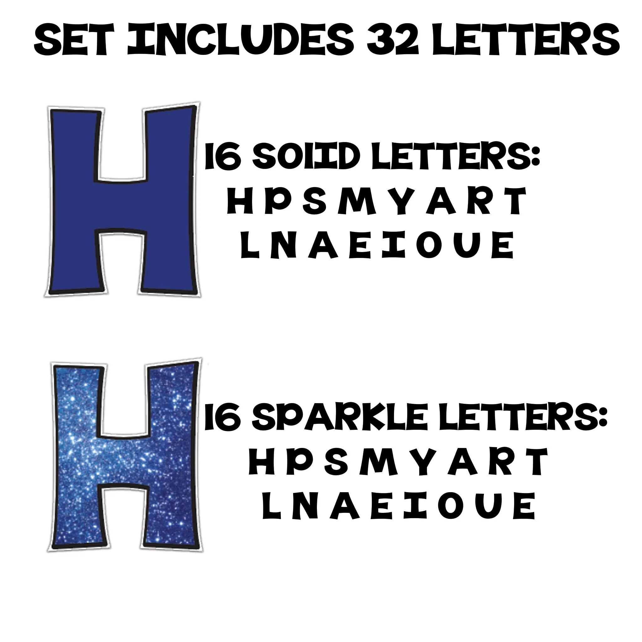 18" KG Deluxe Common Yard Letters with Black Outline, 32 Letters Include 16 Solid & 16 Sparkle - Image 12
