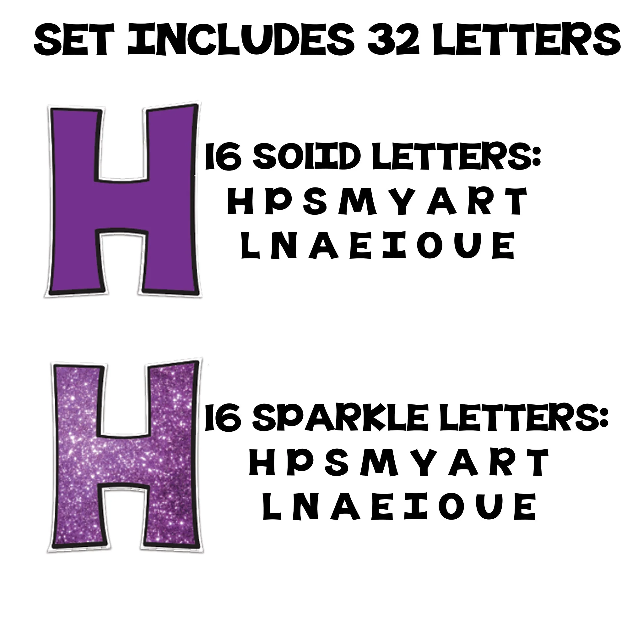 18" KG Deluxe Common Yard Letters with Black Outline, 32 Letters Include 16 Solid & 16 Sparkle - Image 14