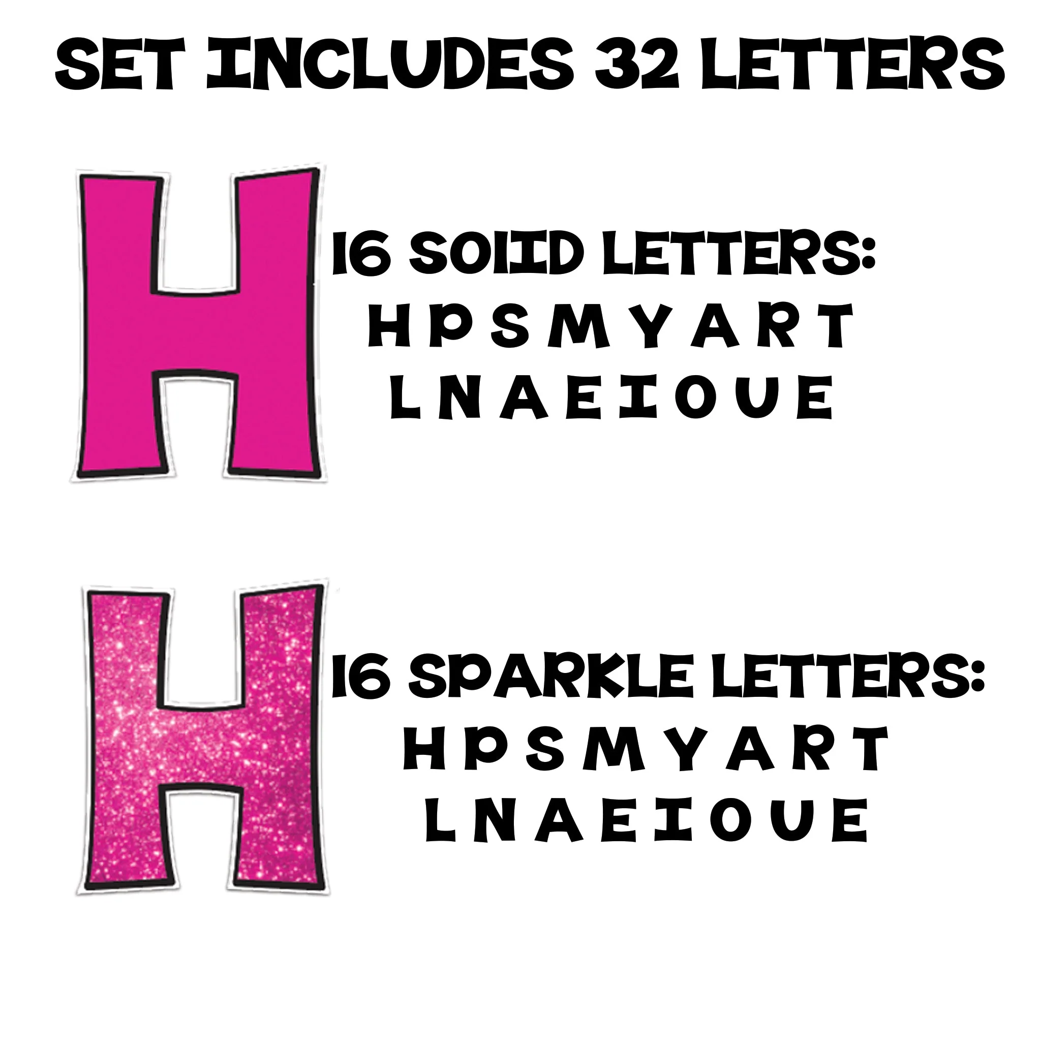18" KG Deluxe Common Yard Letters with Black Outline, 32 Letters Include 16 Solid & 16 Sparkle - Image 16