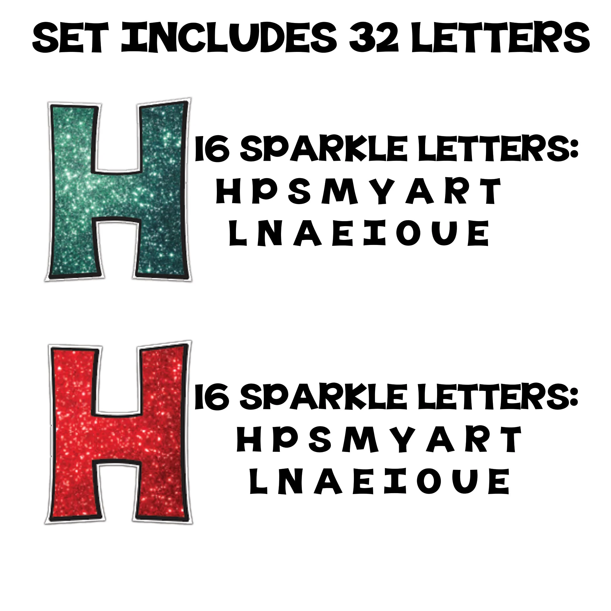 18" KG Deluxe Common Yard Letters with Black Outline, 32 Letters Include 16 Solid & 16 Sparkle - Image 4
