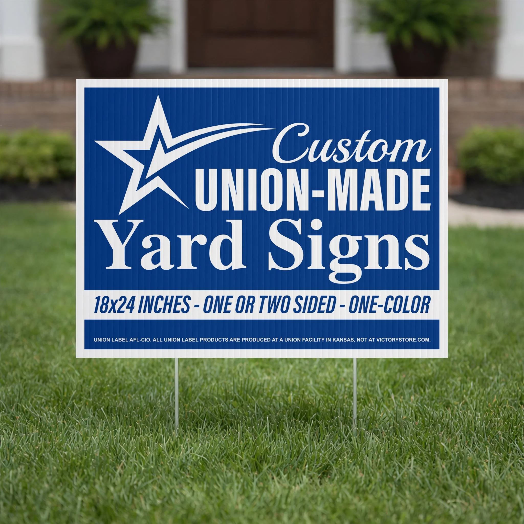 18"x24" Union Label Yard Signs, One-Color