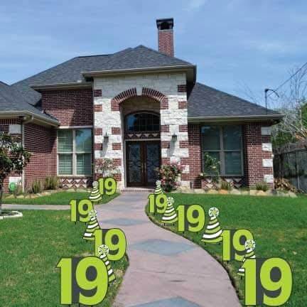 19th Birthday Pathway Marker Yard Sign Decorations 15 pcs