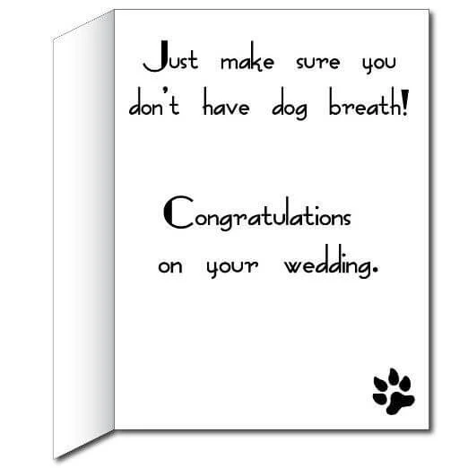 3' Giant Bulldog & Chihuahua Wedding Greeting Card - Image 3