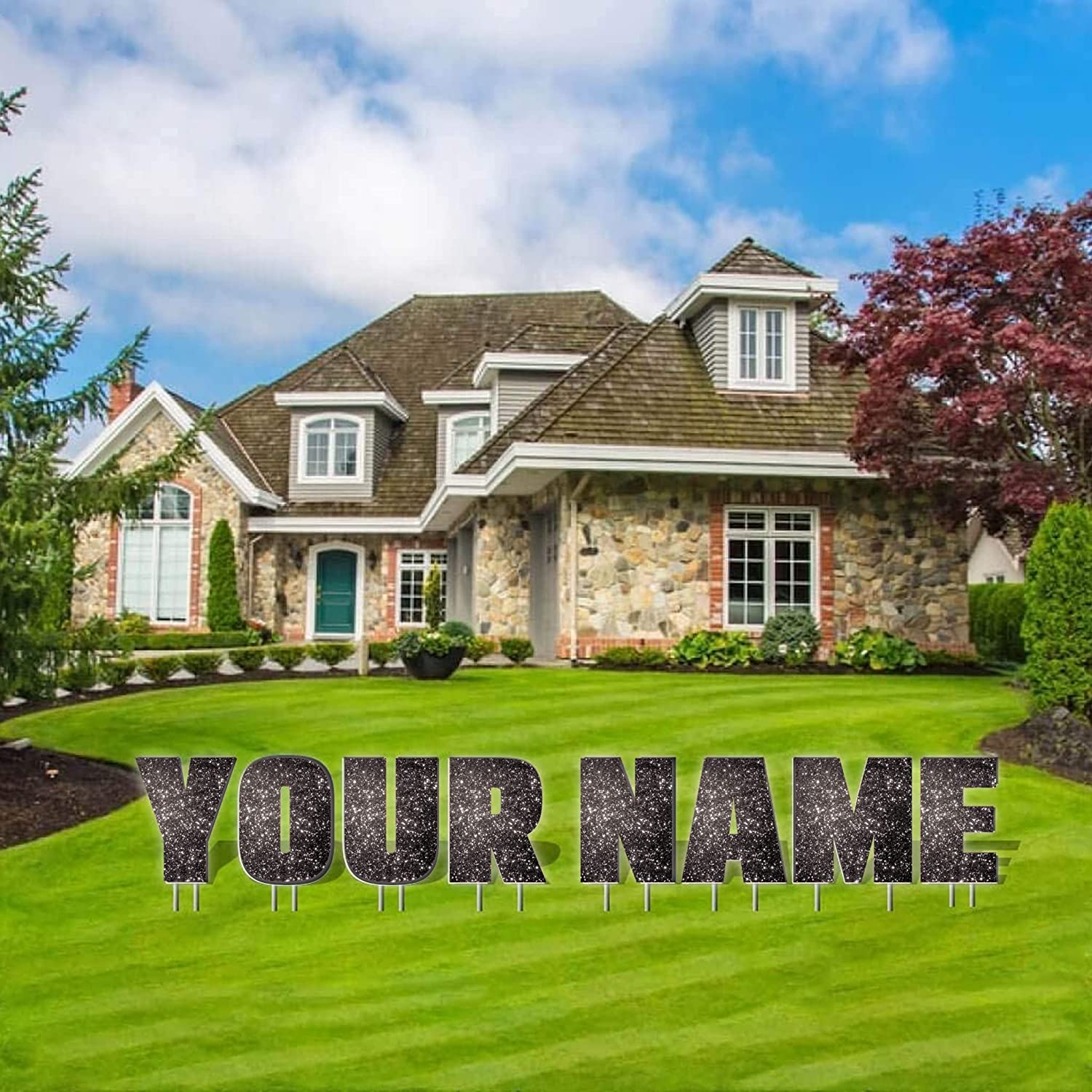 Custom Yard Letters | Breuer | Sparkle Fill 20"