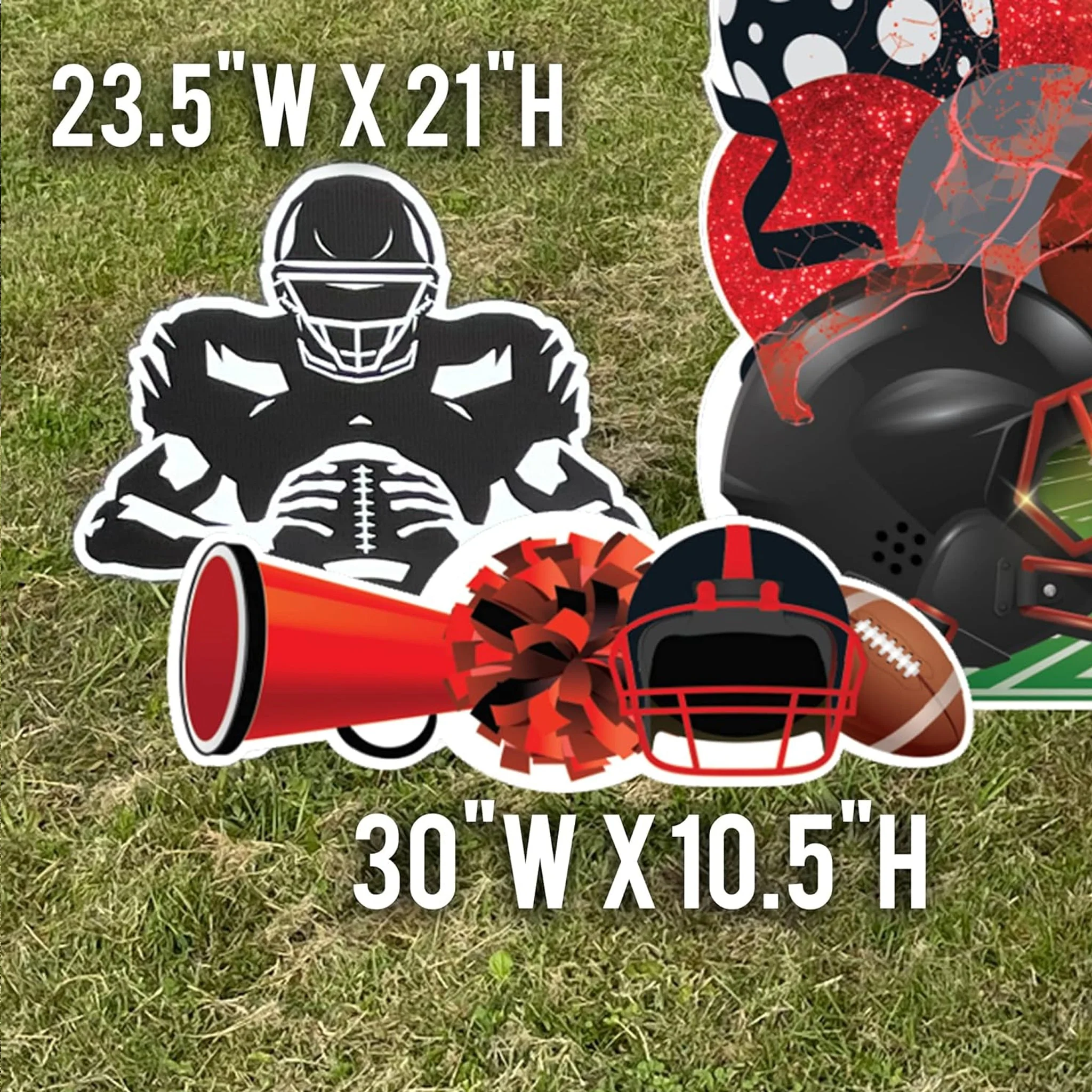 2025 Football Game Day Yard Card Display – 5 Pc Set | Red & Green - Image 3