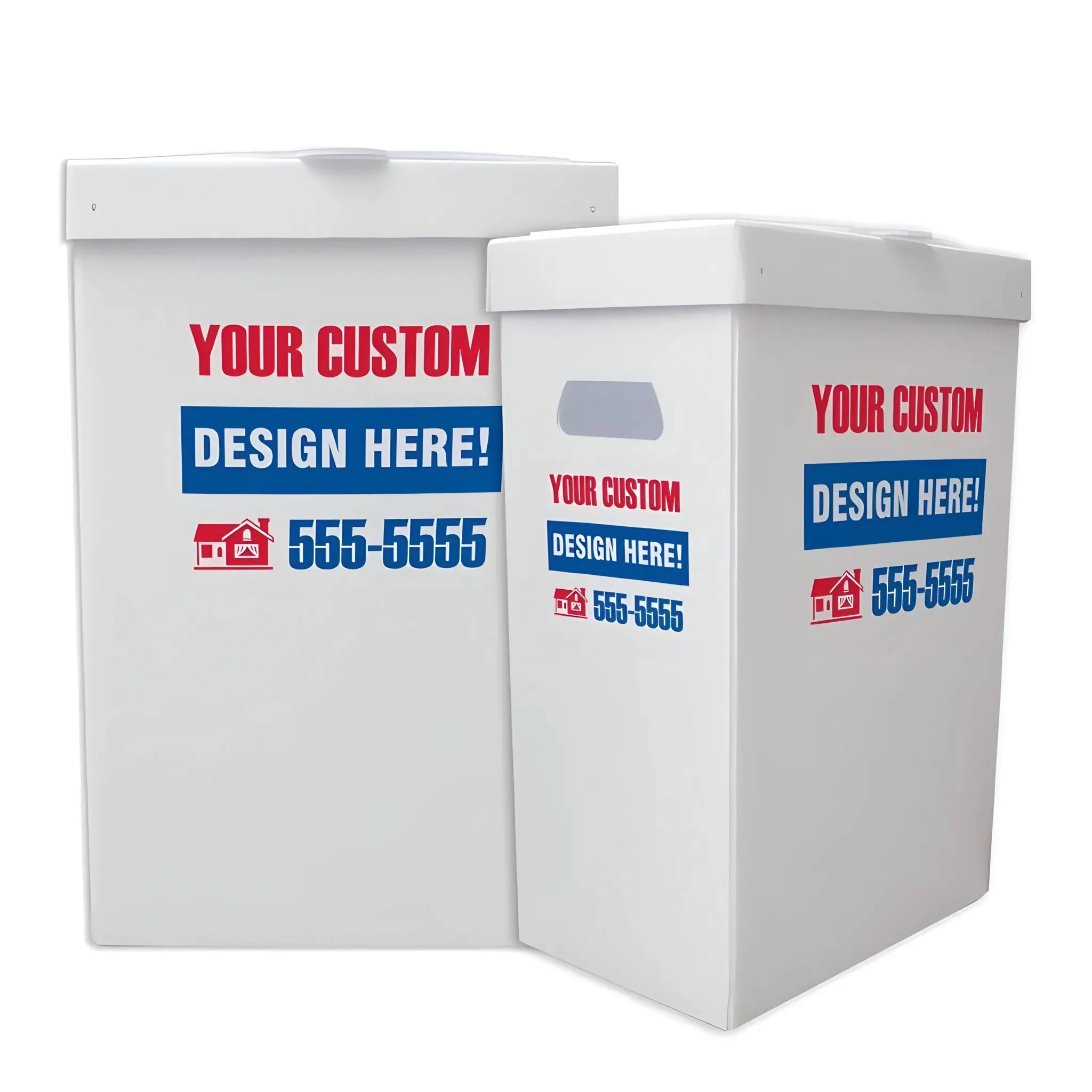 22.3 Gallon Custom Disposable Recyclable Corrugated Plastic Trash Can - Image 4