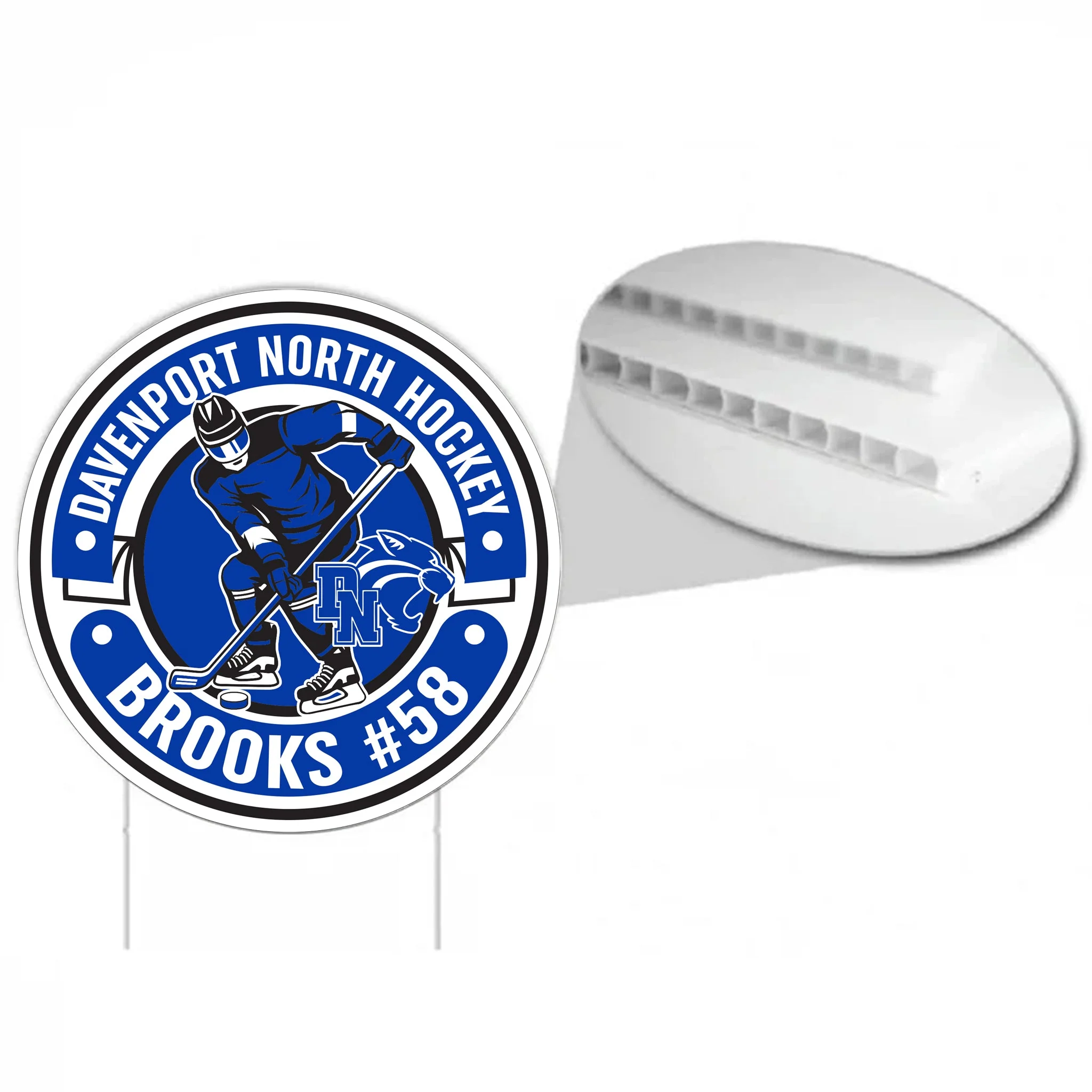 22" Hockey Team Yard Signs, Round Hockey Player Signs - Image 2