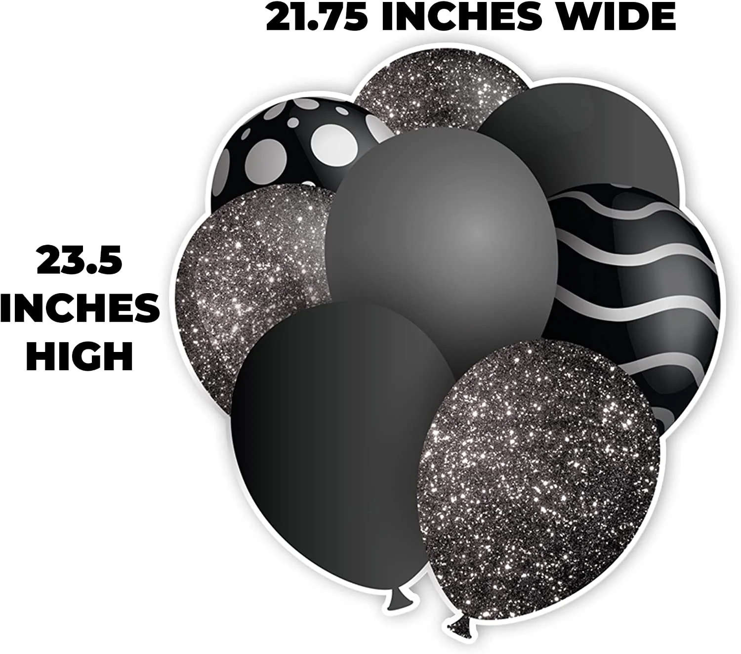 23.5" Black Balloon Bouquets EZ Filler Yard Cards Set - Image 4