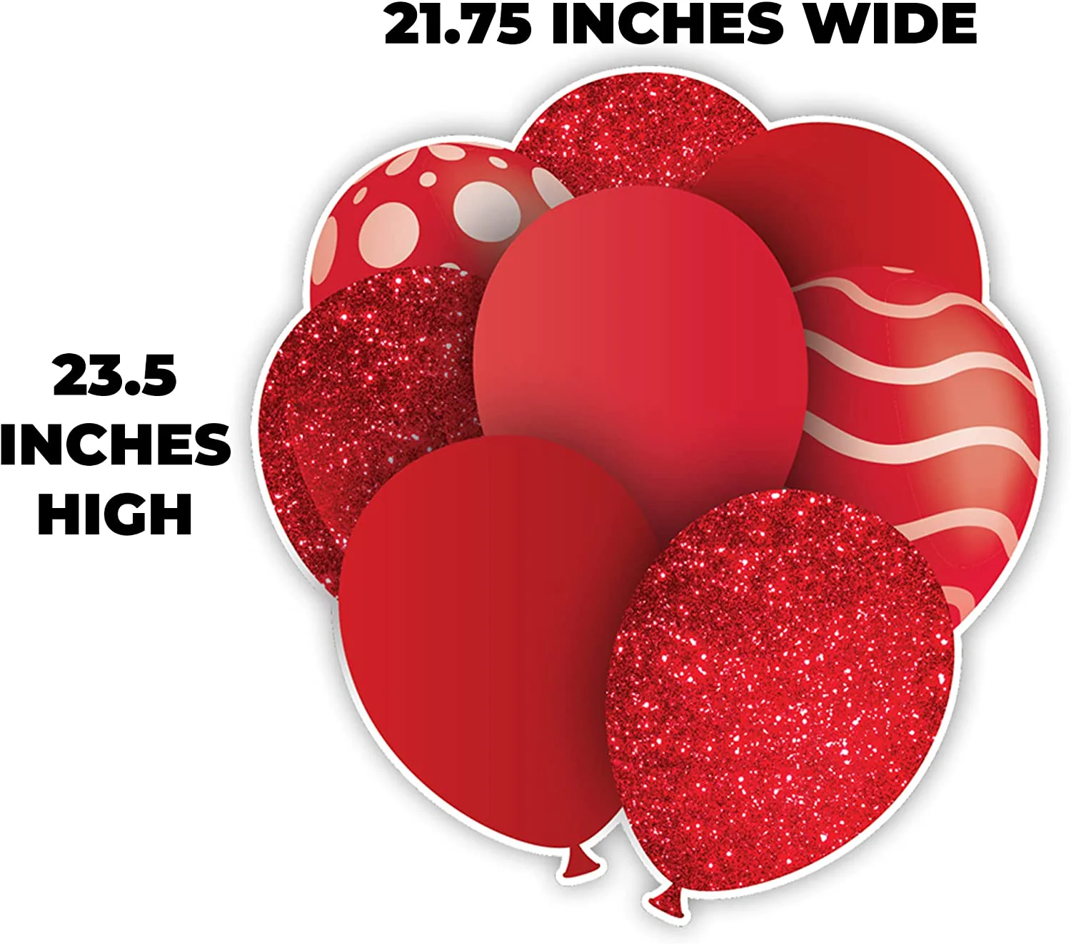 23.5" Fire Red Balloon Bouquets EZ Filler Yard Cards Set - Image 4