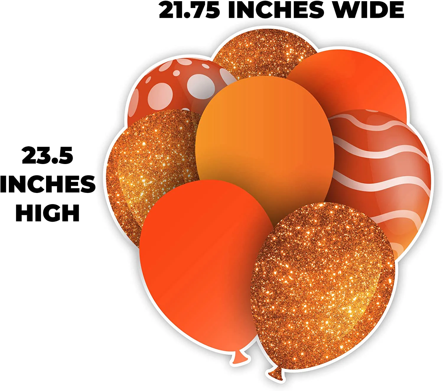 23.5" Orange Balloon Bouquets EZ Filler Yard Cards Set - Image 3