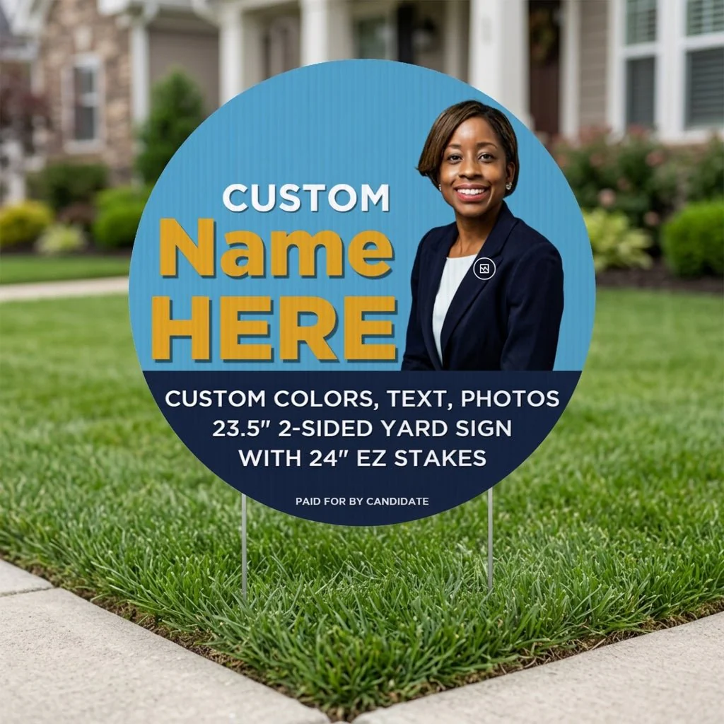 23.5" Political Round Yard Sign, Two Sided - Image 3
