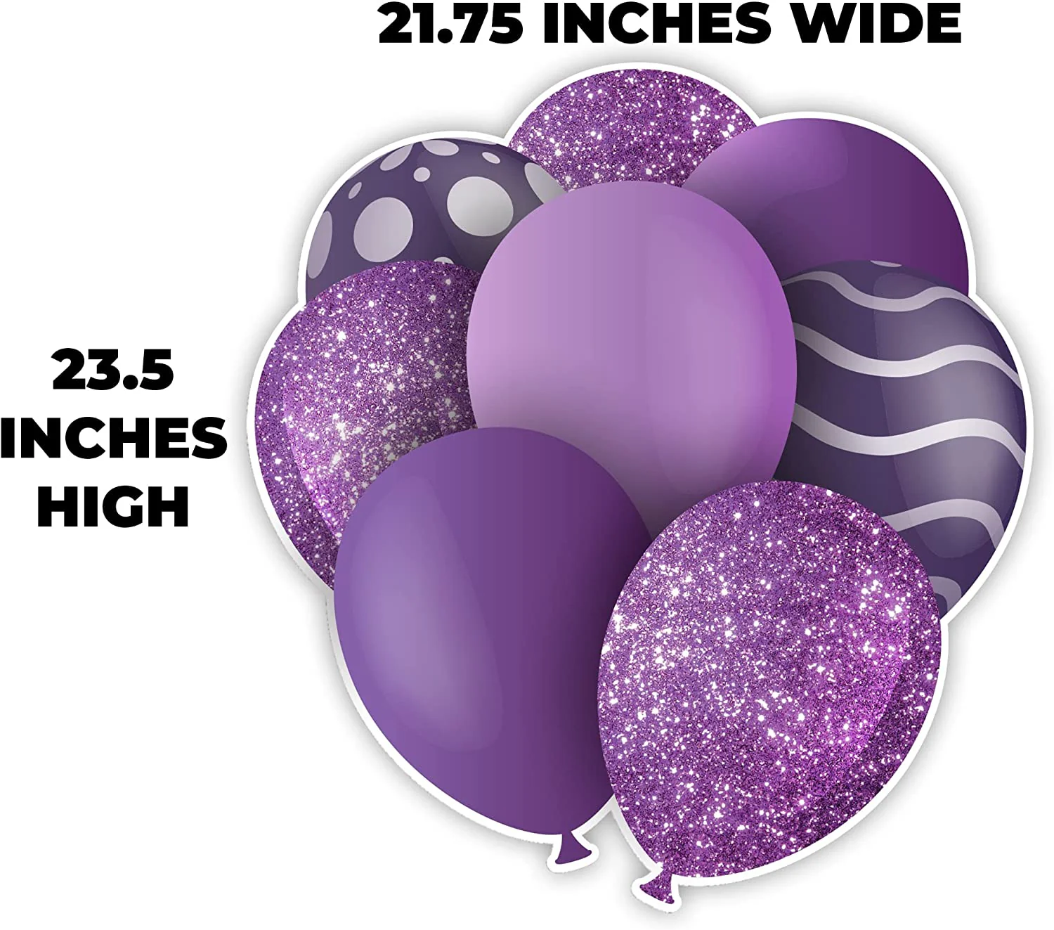 23.5" Purple Balloon Bouquets EZ Filler Yard Cards Set - Image 4