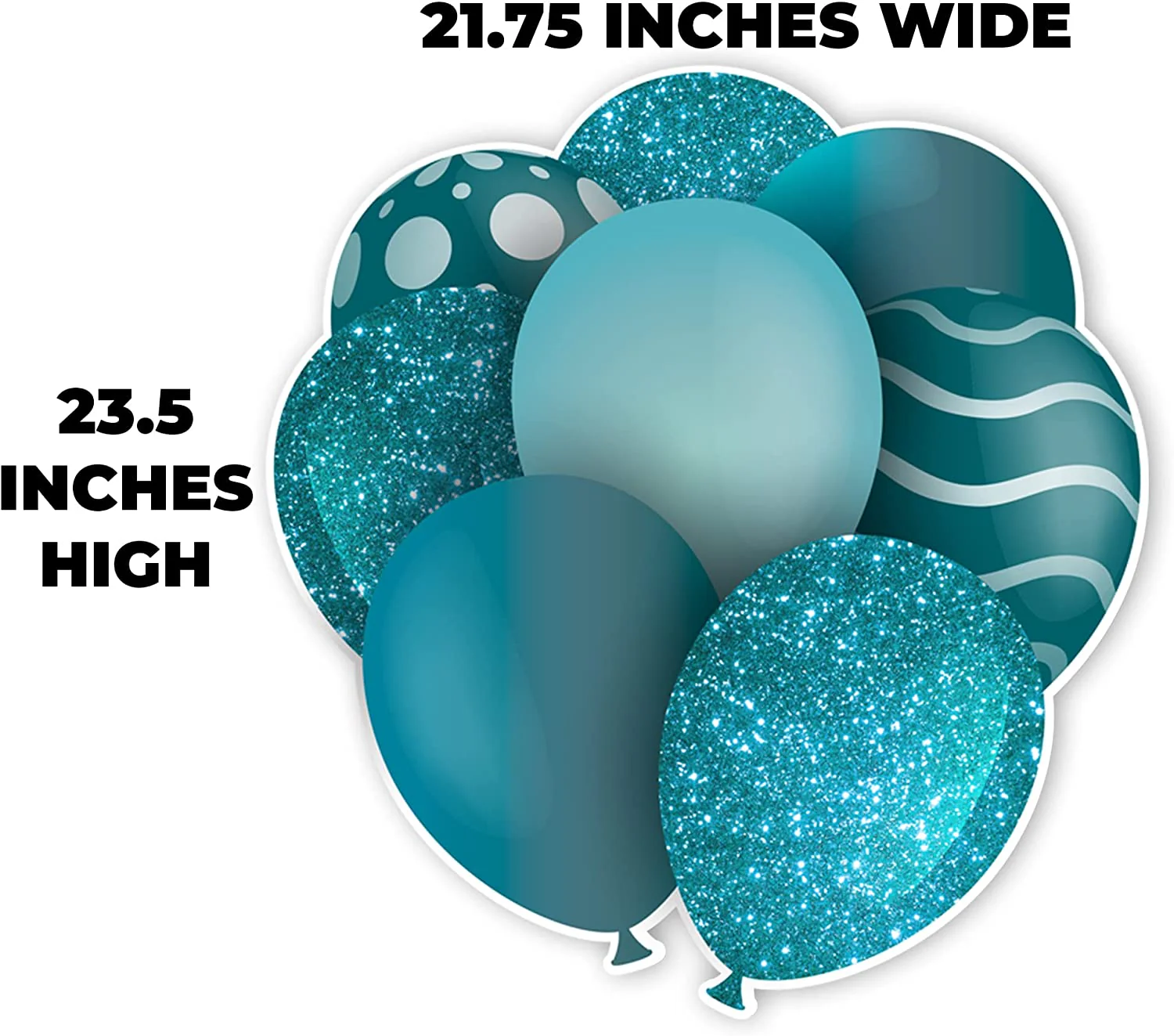 23.5" Teal Balloon Bouquets EZ Filler Yard Cards Set - Image 4