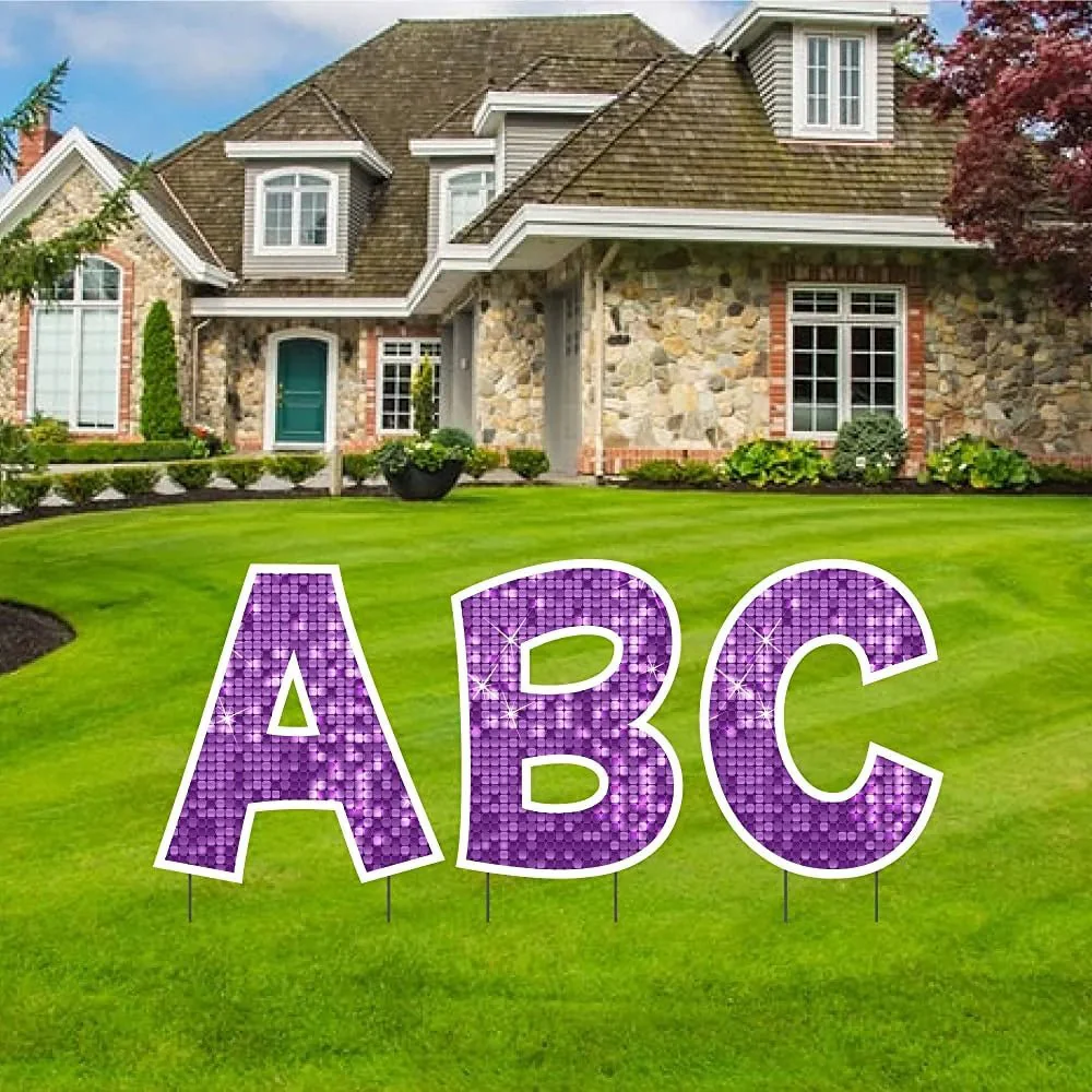22.75" Alphabet Yard Card Letters | KG Font | Disco Sparkle | 26 pc Set - Image 17