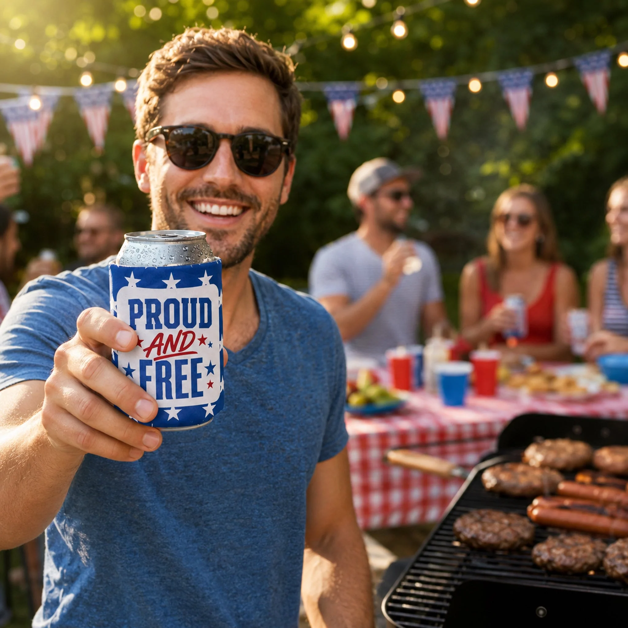 4th of July Can Coolers America's 250th Anniversary, 25 Unique Patriotic Designs, Fits 12oz Cans - Image 4