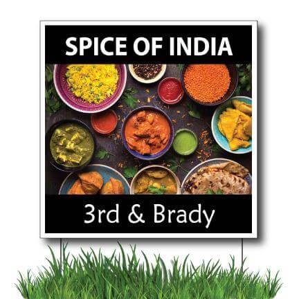 2'x2' Indian Restaurant Yard Sign - Image 4