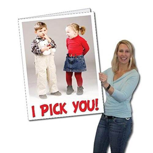 3' Giant I Pick You Anniversary Day Greeting Card