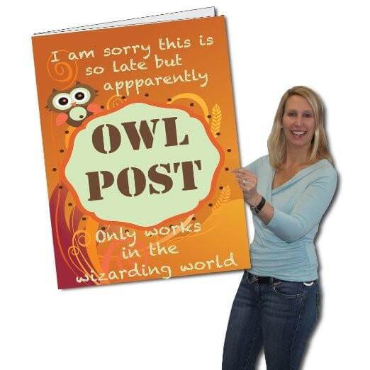 3' Giant Owl Post Wizarding World Belated Birthday Greeting Card