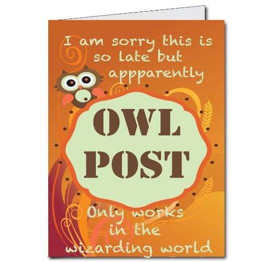 3' Giant Owl Post Wizarding World Belated Birthday Greeting Card - Image 2