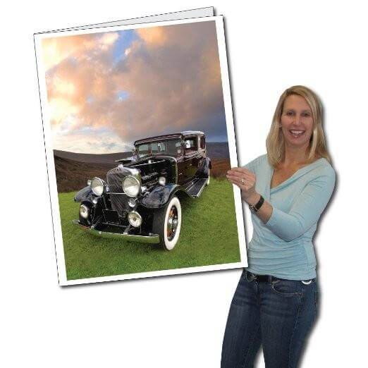 3' Giant Classic Car Birthday Greeting Card