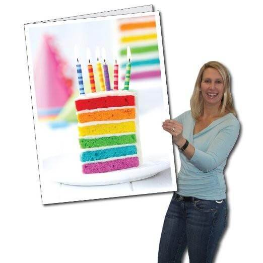 3' Giant Rainbow Cake Birthday Greeting Card