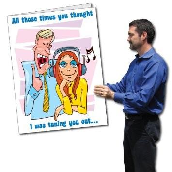 3' Giant Father's Day 'Tuning You Out' Greeting Card