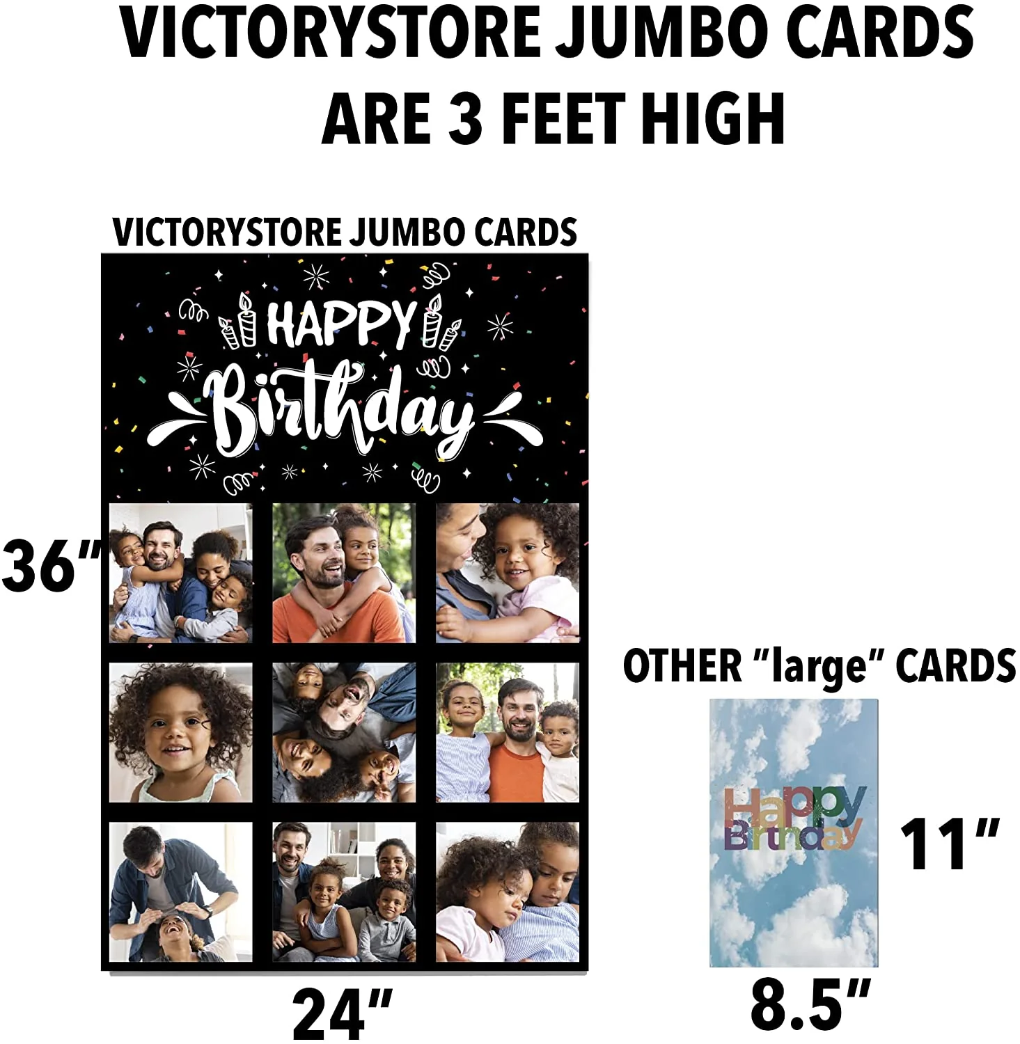 3' Custom Happy Birthday 9 Photo Greeting Card - Image 5