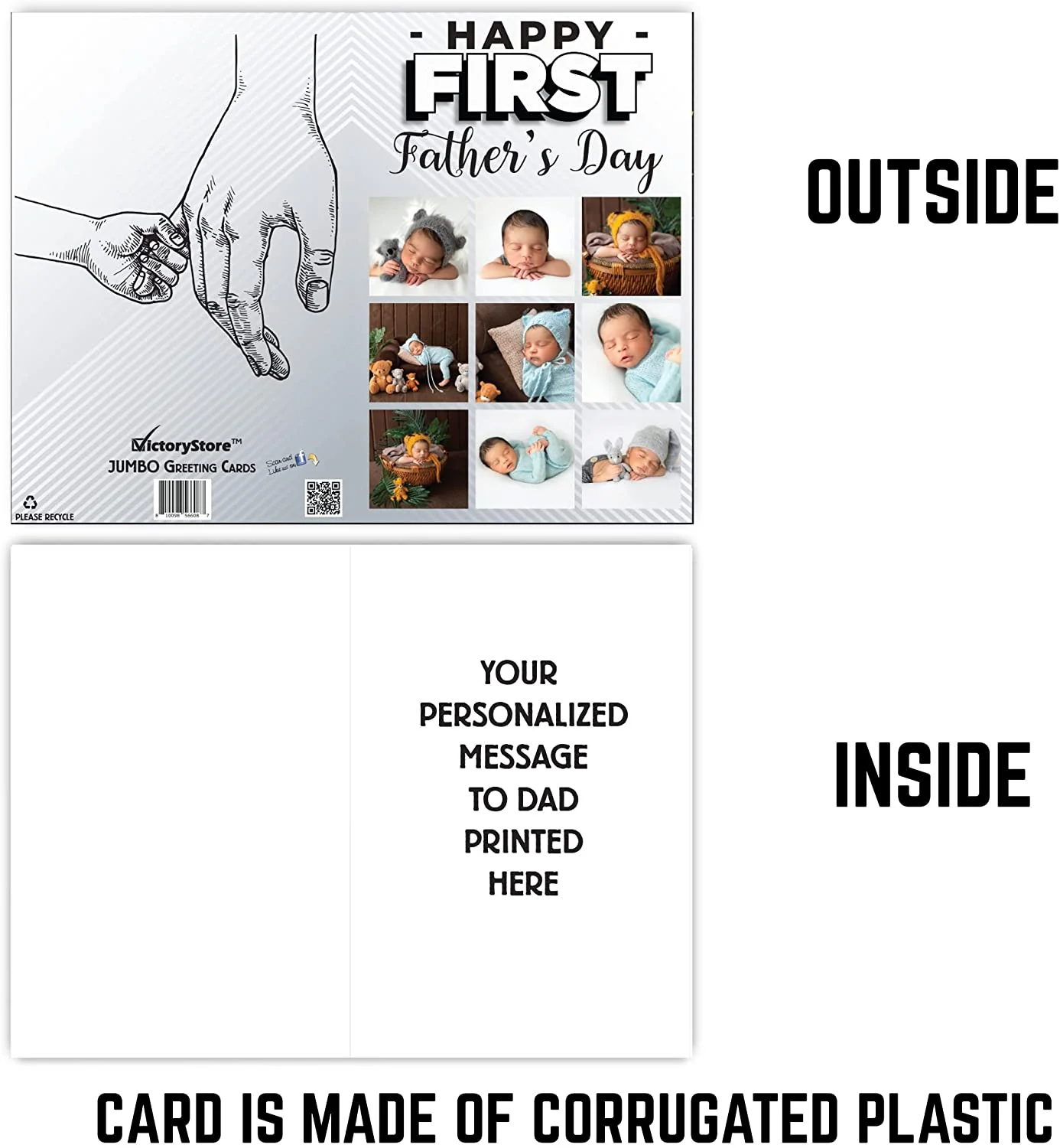 3' Custom Happy First Father's Day Card - Image 3
