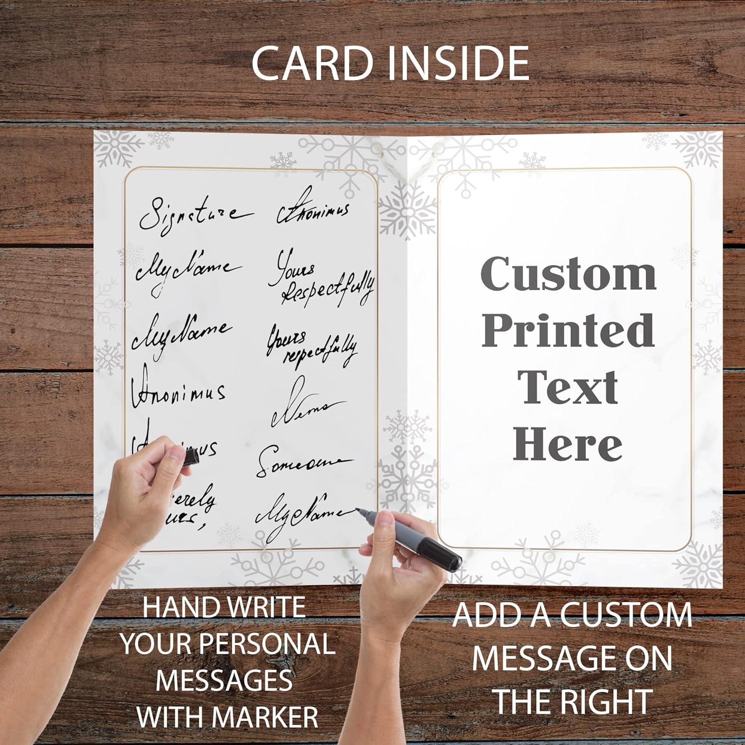 3' Custom Merry Christmas 9 Photo Greeting Card - Image 4