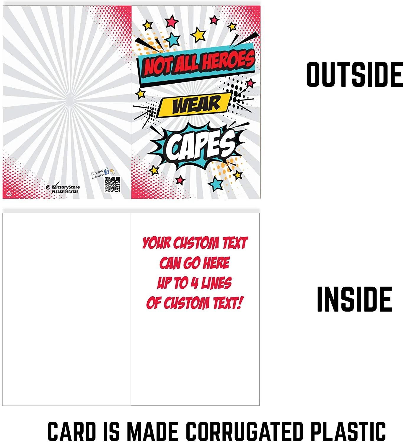 3' Custom Not All Heroes Wear Capes Thank You Card - Image 5