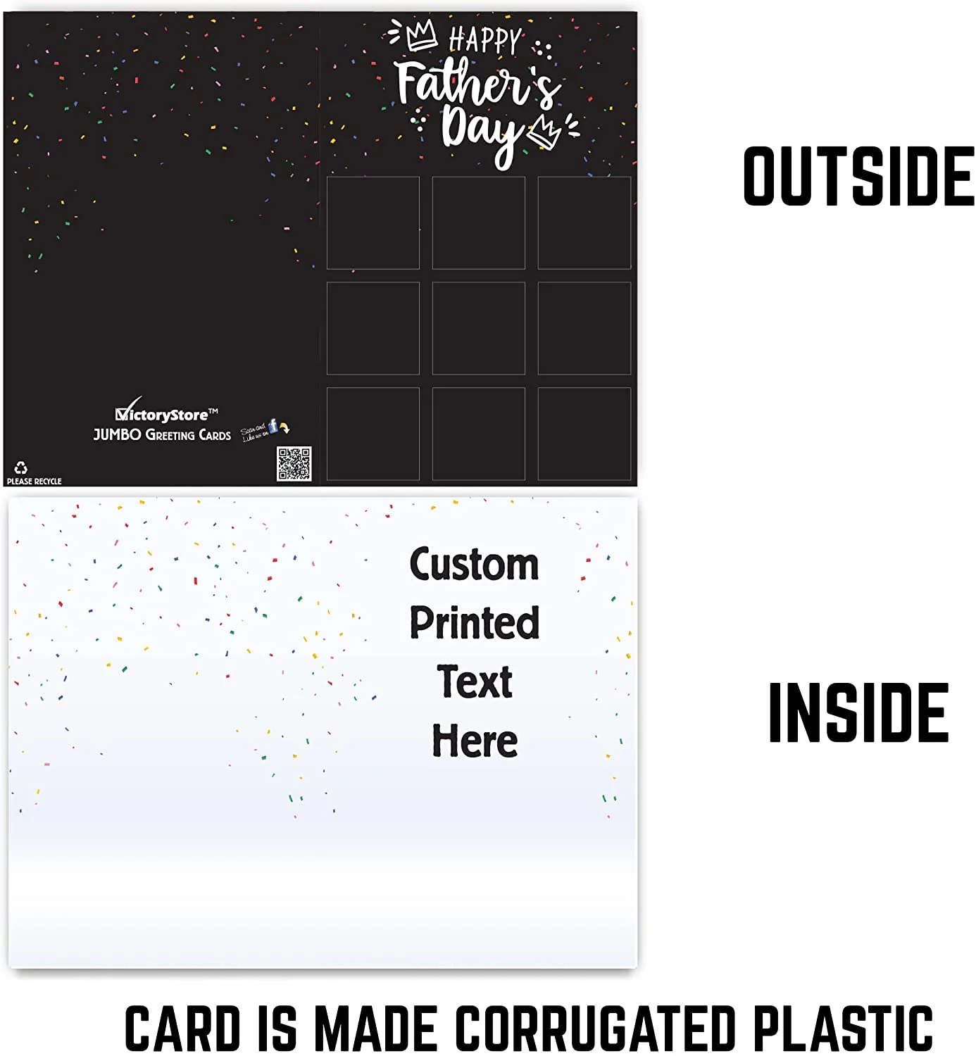 3' Custom 9 Photo Father's Day Card - Image 5