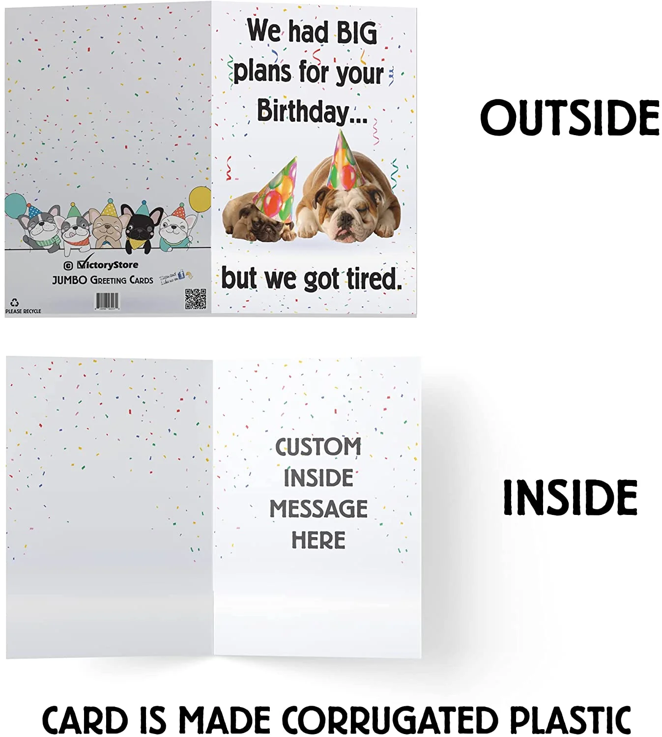 3' Custom We Had BIG Plans But We Got Tired Birthday Card - Image 3
