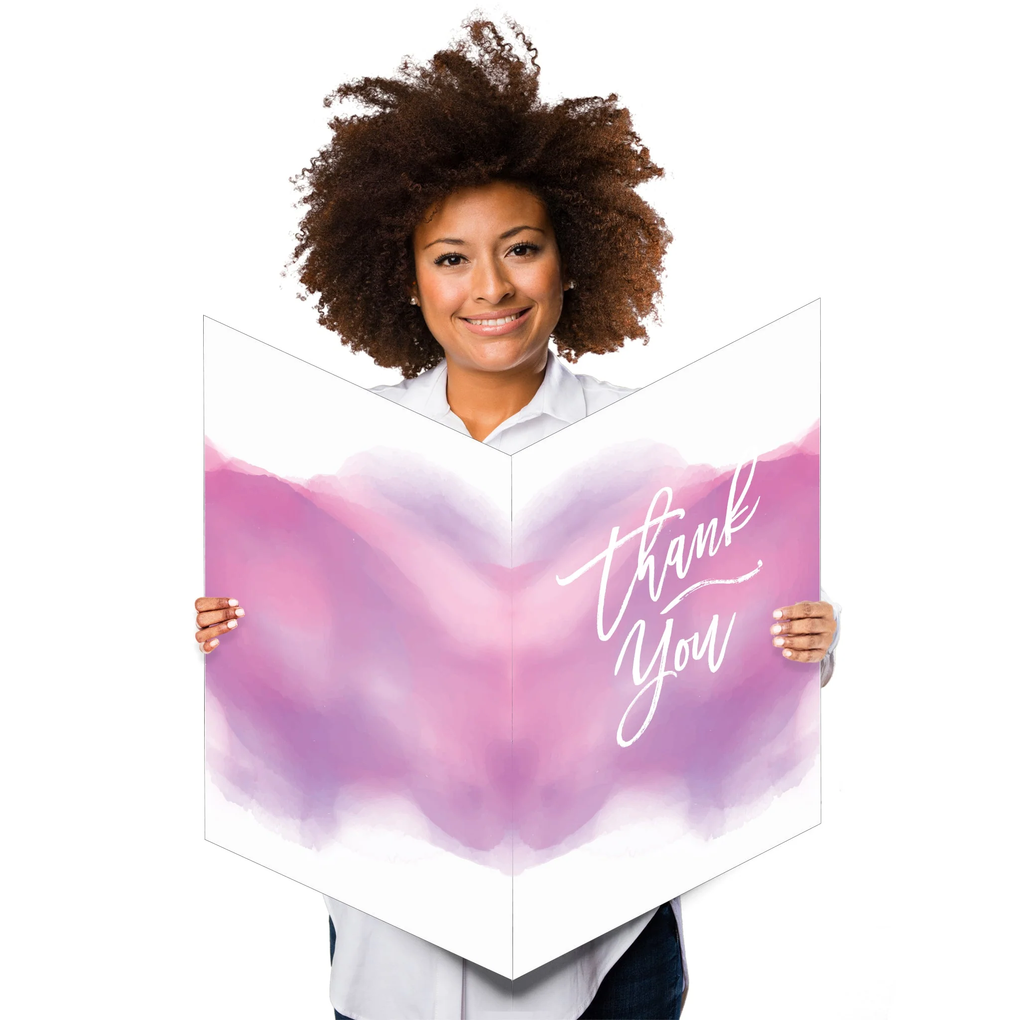 3' Giant Watercolor Thank You Card