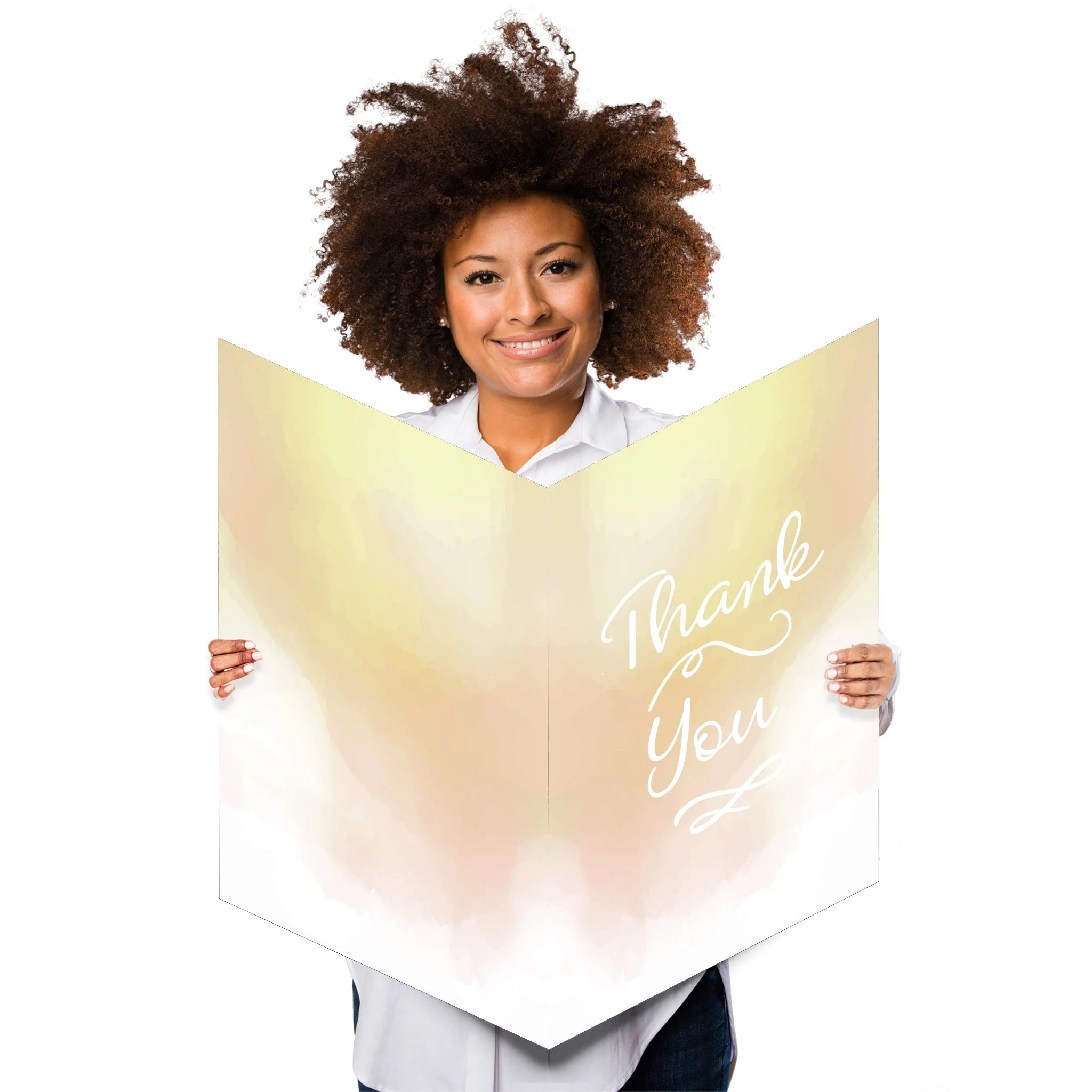 3' Giant Watercolor Thank You Card - Image 2