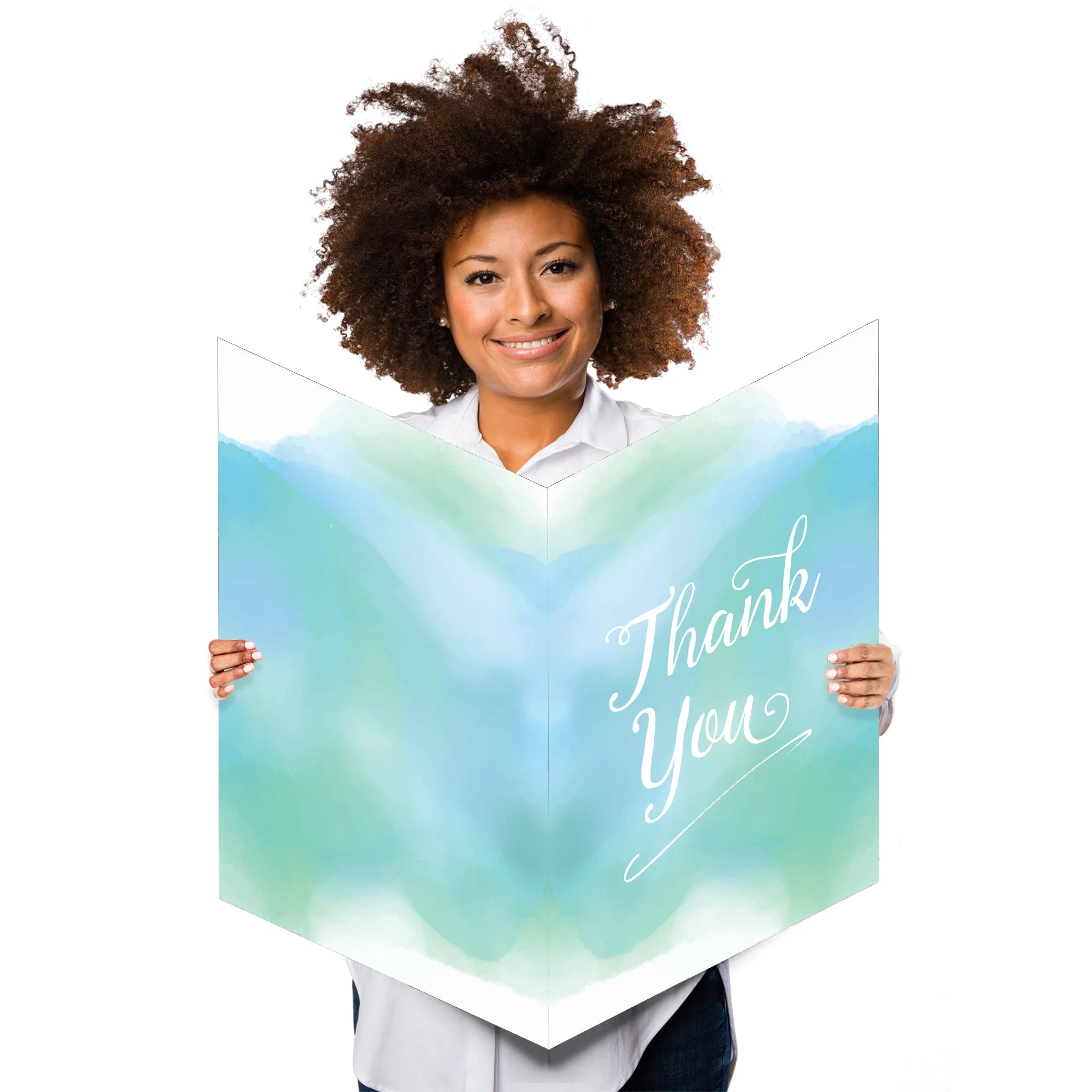 3' Giant Watercolor Thank You Card - Image 3