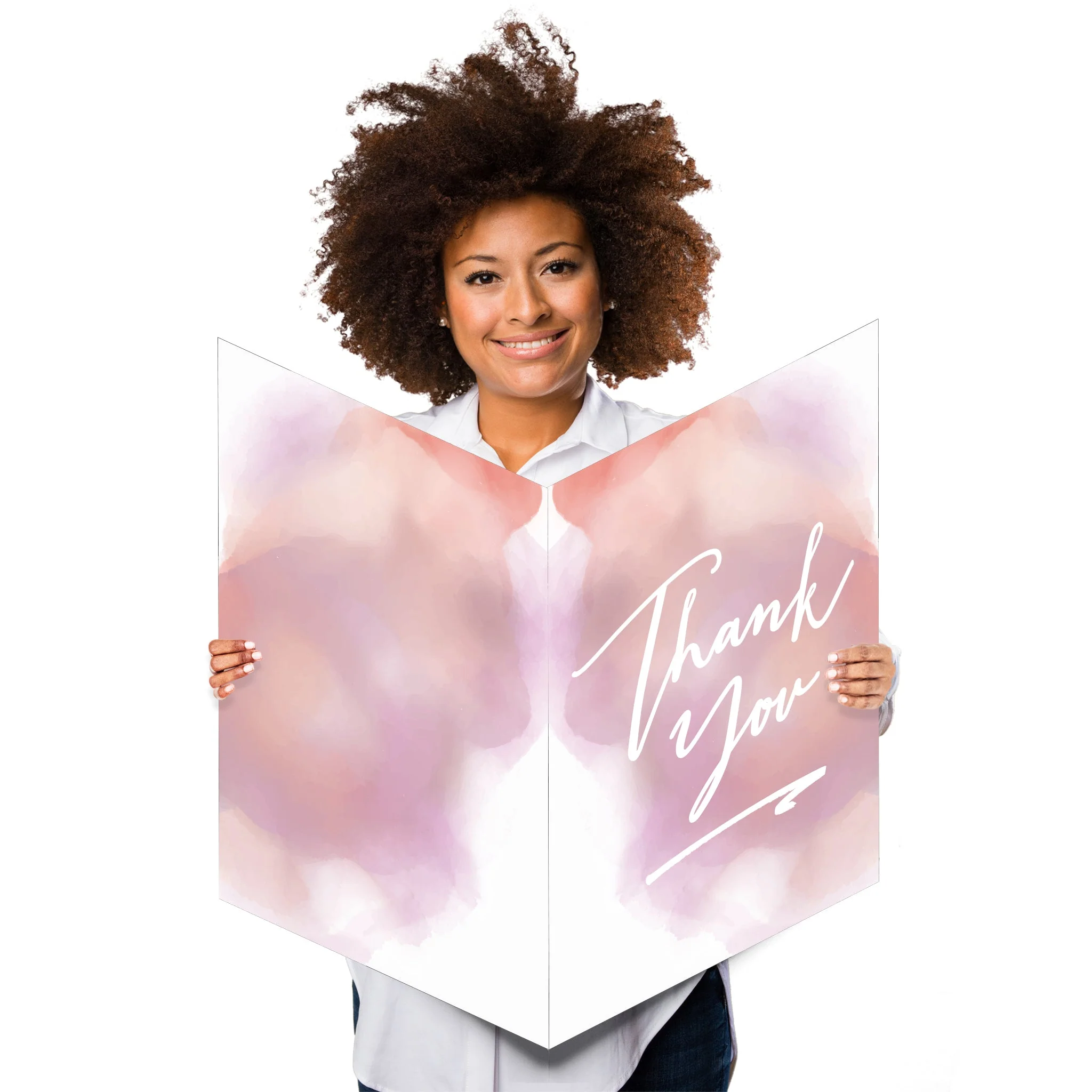 3' Giant Watercolor Thank You Card - Image 4