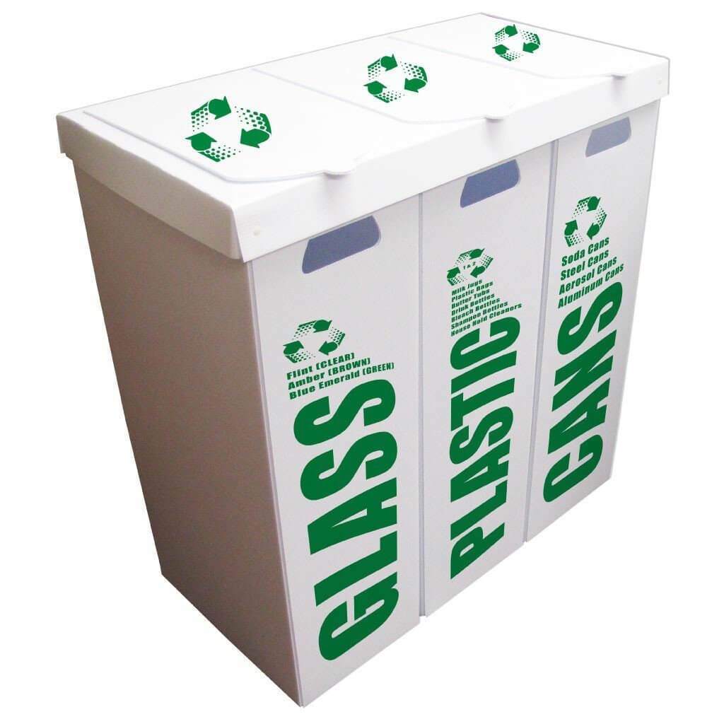 3-in-1 Recycle Bin Set – Collapsible Event Recycling Cans