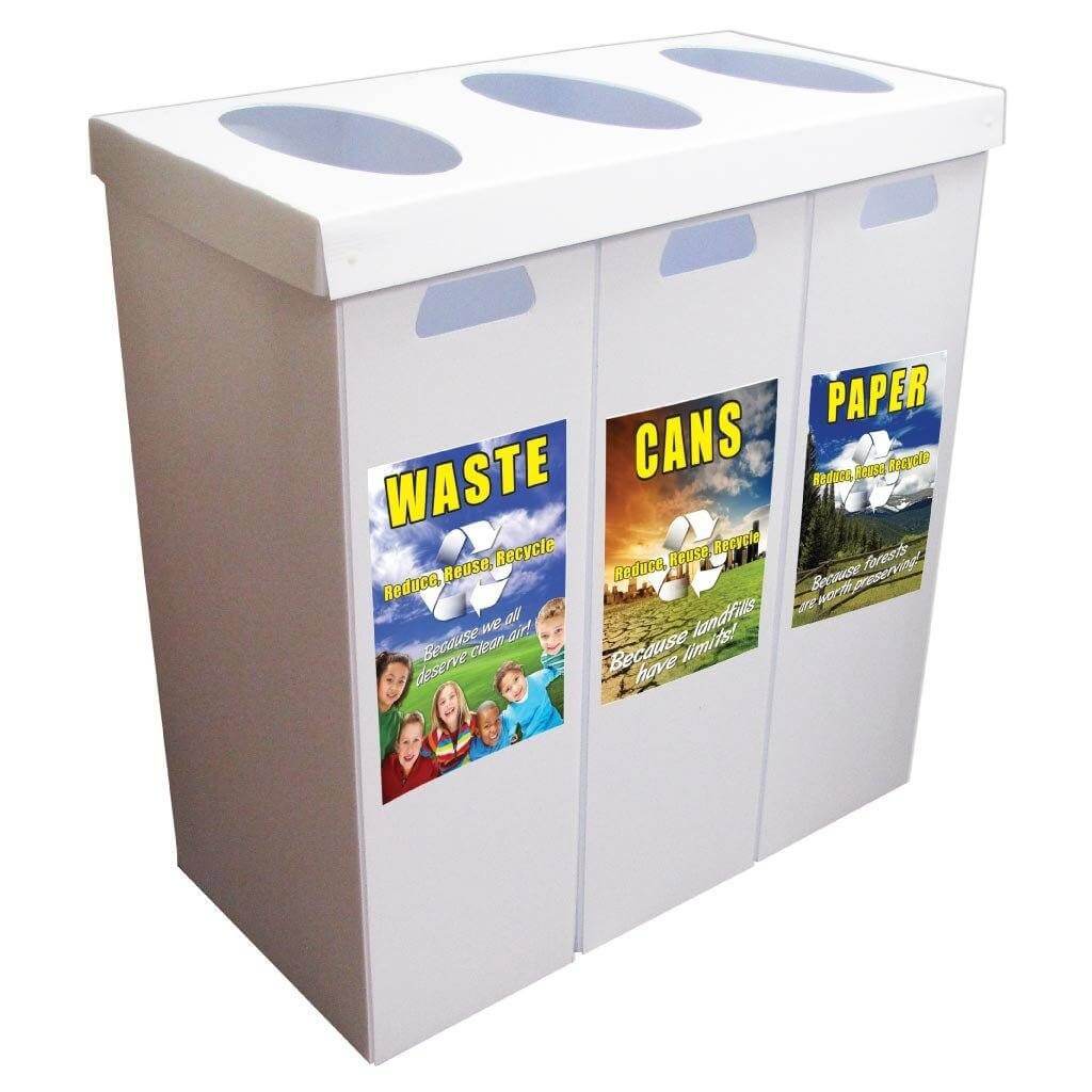 3-in-1 Recycle Bin Set – Collapsible Event Recycling Cans - Image 2