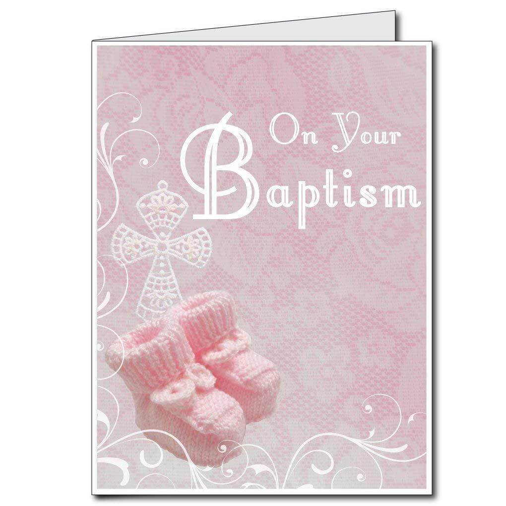 Giant Pink Girl Baptism Greeting Card - Image 2