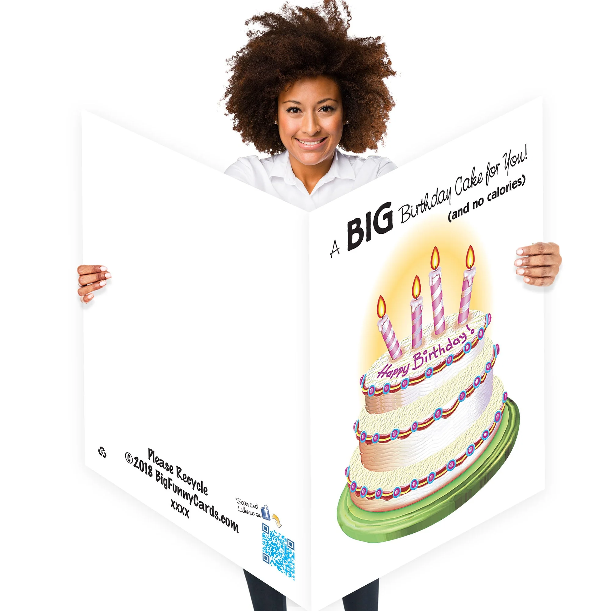 3' Giant Birthday Cake Birthday Greeting Card