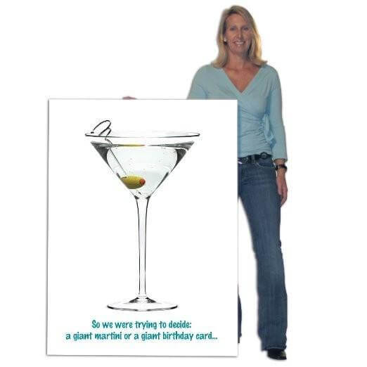 4' Giant Happy Birthday Funny Martini Greeting Card